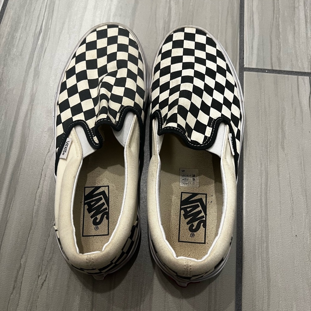 Vans Black and White Checkered Slip-On Shoes